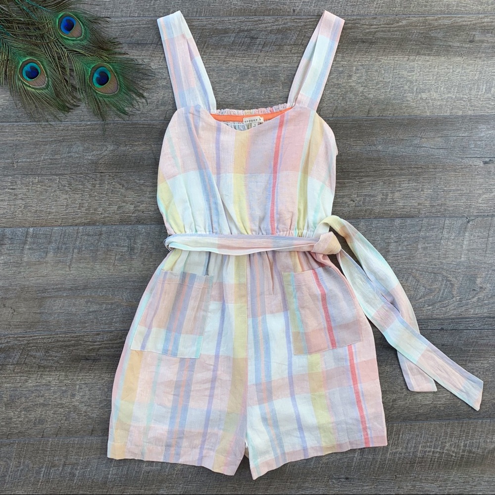 Copper Key Multi-Colored Pastel Romper